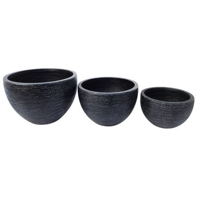 Beli Desain Lansekap Permukaan Langsing Ukiran Tangan Serat Semen Bentuk Bulat Penanam Bunga online manufacture