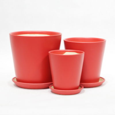 Beli Pot keramik dalam ruangan ringan berkilau dengan baki drainase online manufacture
