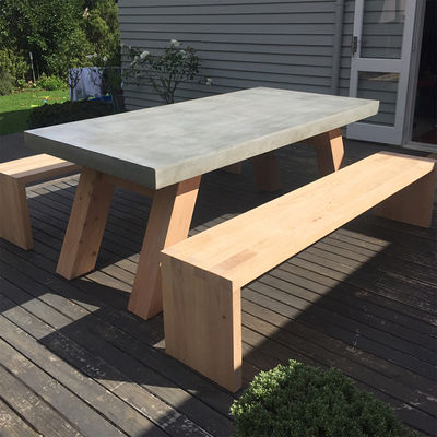 Beli Waterproof GRC Beton Meja Set untuk tahan lama Meubel luar beton mewah online manufacture