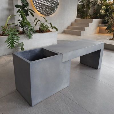 Beli GRC beton persegi panjang Patio Meja Kebun furnitur luar Bangku beton online manufacture