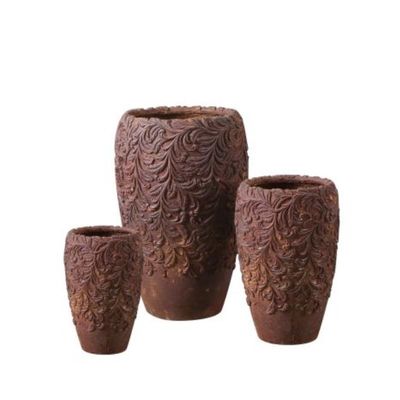 Beli Pot Tanaman Serat Kaca tahan UV 6 Inci Bentuk Bulat Tahan Cuaca online manufacture