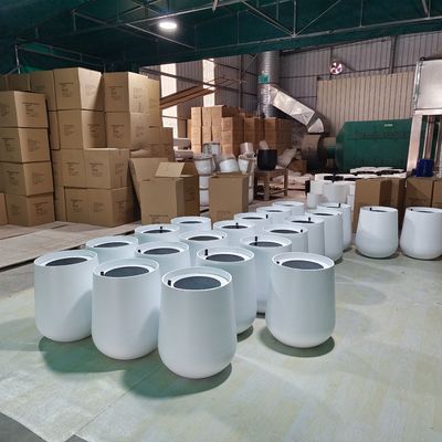 Beli China grosir Bentuk Bulat Fiberglass Pot Bunga GRP Planter Box Untuk Dekorasi Indoor Luar Ruangan online manufacture