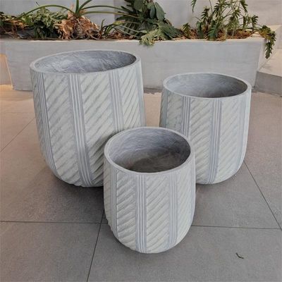 Beli Tekstur Permukaan Bulat Serat Tanah Liat Penanam D480*H480 untuk Pengaturan Tumbuhan Elegan online manufacture