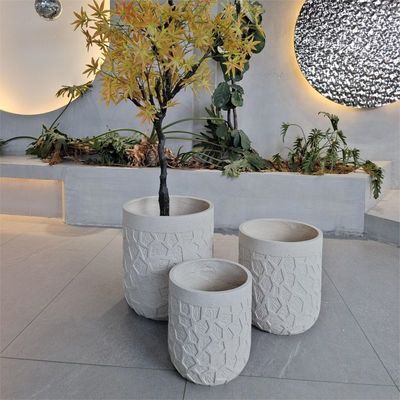 Beli Pot Fiber Cement Bulat D380*H410 D290*H350 7-8 Tahun Waktu Hidup Tekstur Permukaan online manufacture