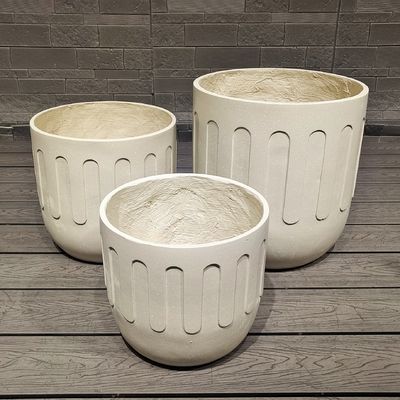 Beli Φ170*H210 Fiberclay Planter Sebuah tambahan modern untuk ruang dalam dan luar ruangan Anda online manufacture