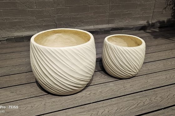Beli Airproof dan Fireproof Fiber Clay Planter Φ350 * H240 dengan lubang drainase dan Φ300 * H210 online manufacture
