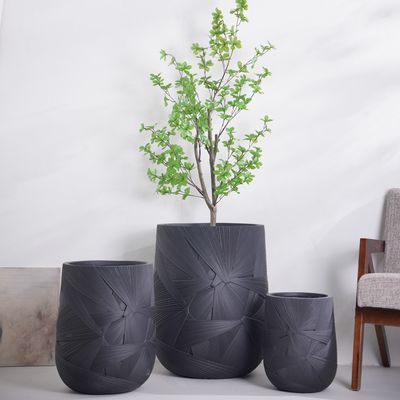 Beli Pot Planter Fiber Clay Glasir Buatan Tangan Desain Eropa Tahan Lama Set untuk Dekorasi Tanaman Hijau online manufacture