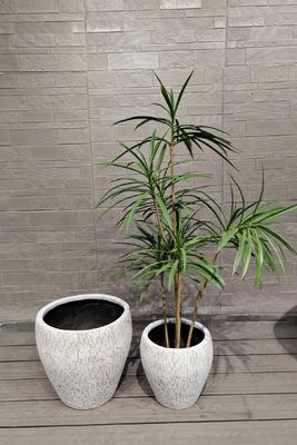 Beli Mosaik Putih Seperti Brick Desain Bulat Serat Tanah Liat Pot Bunga Ringan Villa Proyek Kantor online manufacture