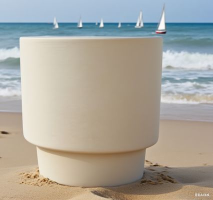 Beli struktur dua lapisan beige terang serat tanah liat bulat perkebunan luar arsitektur desain lansekap online manufacture