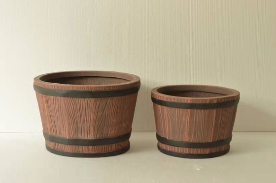 Modern Ringan Waterproof Bulat Serat Tanah Liat Planter Diperkuat Tanah Liat Planter