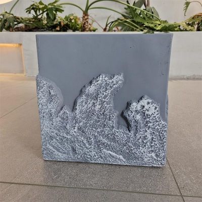 Minimalist Blue Fiber Clay Planter Waterproof Untuk Dekorasi Taman