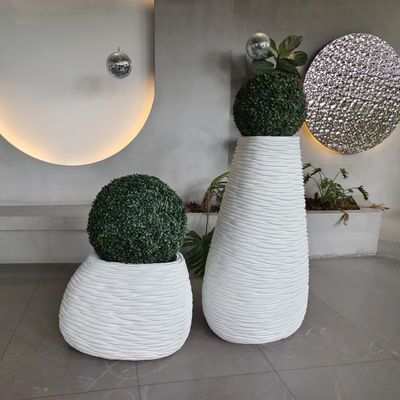 Fiberglass Resin Besar GRP Planter Box Untuk Taman Interior Dan Dekorasi Luar Ruangan
