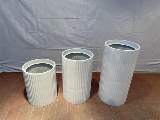 Botol Bunga Serat Kaca Taman Resin Penanam Dalam Warna Hitam Putih