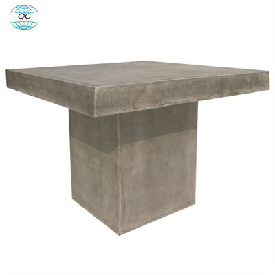 Tinggi tahan lama grc semen beton meja dengan baja kayu kaki beton meja set furnitur