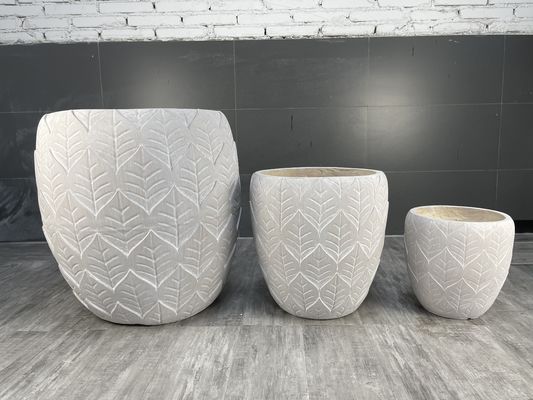 Disesuaikan Fiber Clay Planter 55 Pound / Set Dengan permukaan tekstur