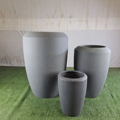 Modern Indoor Outdoor Round Fiber Cement Pot Untuk Rumah Taman Pot Tanaman Bunga