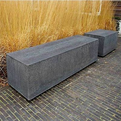 Meja luar persegi panjang / bulat GRC beton dengan kursi bangku