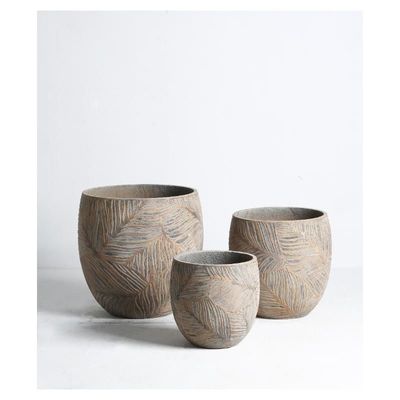 Modern Bentuk Bulat Tahan Cuaca Indoor Outdoor GRC Botol Penanaman Dengan Lubang Drainase