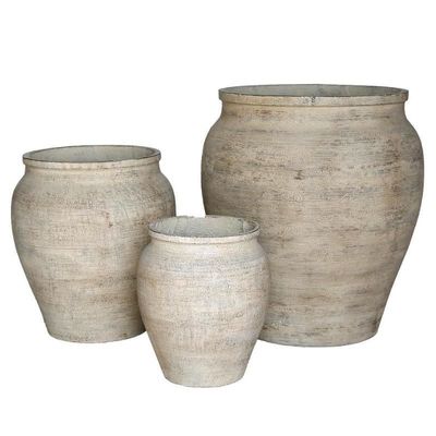 Pot semen besar keramik modern Pot bunga semen dengan drainase dan perlindungan UV
