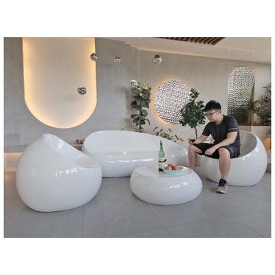 Putih Warna Serat Kaca Meja Kursi Set 4pcs Furnitur Set lengkap Kursi Sofa