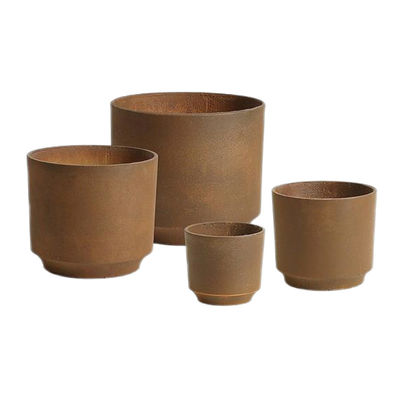 Bulat Indoor Outdoor GRC Botol Tanam tangan Ukiran permukaan menggosok