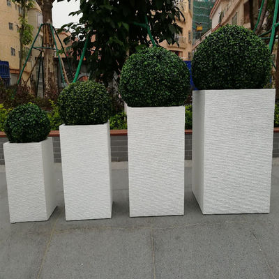 Indoor Outdoor Fiber Clay Flower Pot Light Weight Fiber Clay Plant Box Untuk Taman