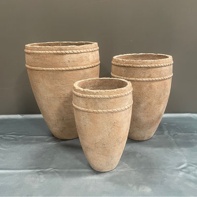 Premium Serat Semen Custom Pot Bunga dengan Rustik Tekstur tangan Ukiran Finish