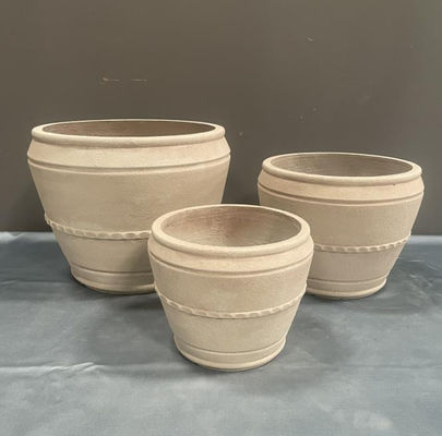 Hand Carved Cement Finishing Square GRC Planter Pot Untuk Tanaman yang Tahan Cuaca