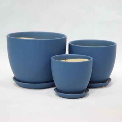 Fireproof High Glossy Finish Round Pot Keramik Untuk Tanaman
