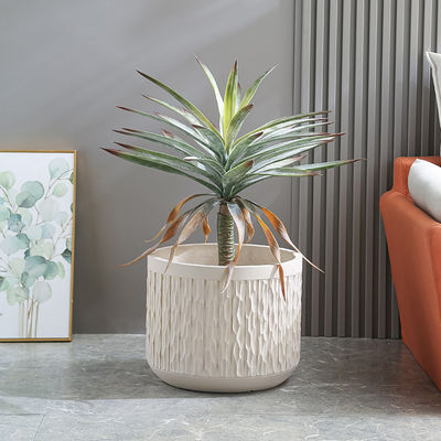 Patio Fiber Clay Planters Bentuk Bulat