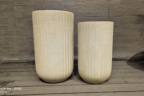 Fiber Clay Round Planter di Modern Fiber Cement Pot untuk Setiap Ruang