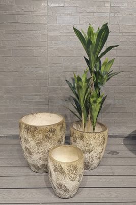 Pot Taman Atap Ringan Tahan Lama Fiber Clay Berwarna Bumi Tinggi